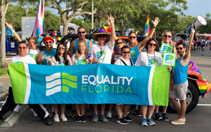 First Congregational UCC Outreach - Equality Florida group holding a banner