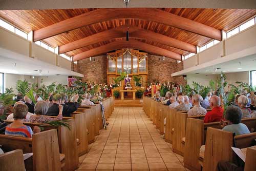Our spirit-filled church sanctuary in present day